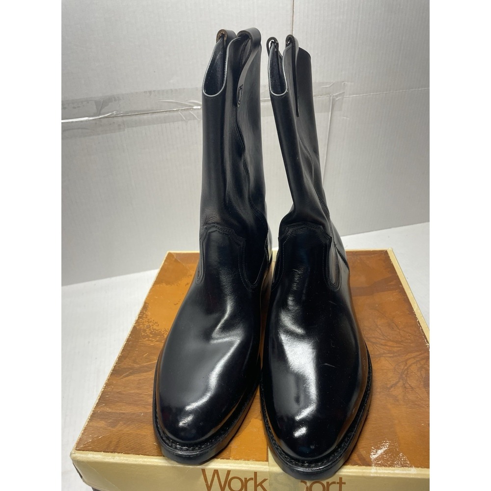 Vintage NOS Outdoorsman Work Sport Black Western Boots Men's Size 9 EEE NEW
